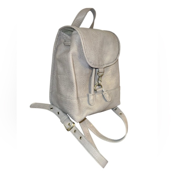 Free People gray pebbled  small Vegan leather  backpack - Picture 12 of 16